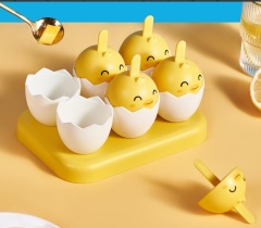 작은 노란 오리 깨진 껍질 치킨 아이스캔디 틀