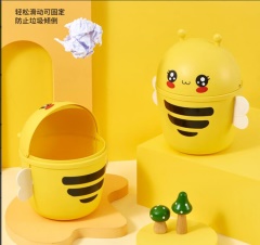 작은 노란 오리 꿀벌 데스크탑 쓰레기통